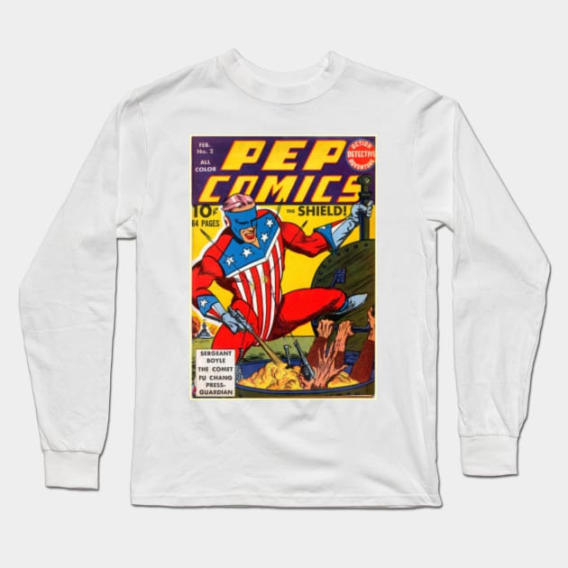 PEP Comics No.2 Long Sleeve T-Shirt by Public Domain Comics